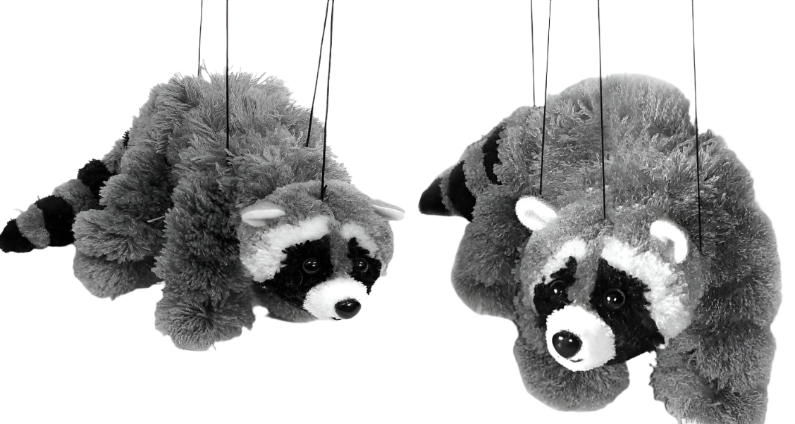 Grey Raccoon Marionette - Small